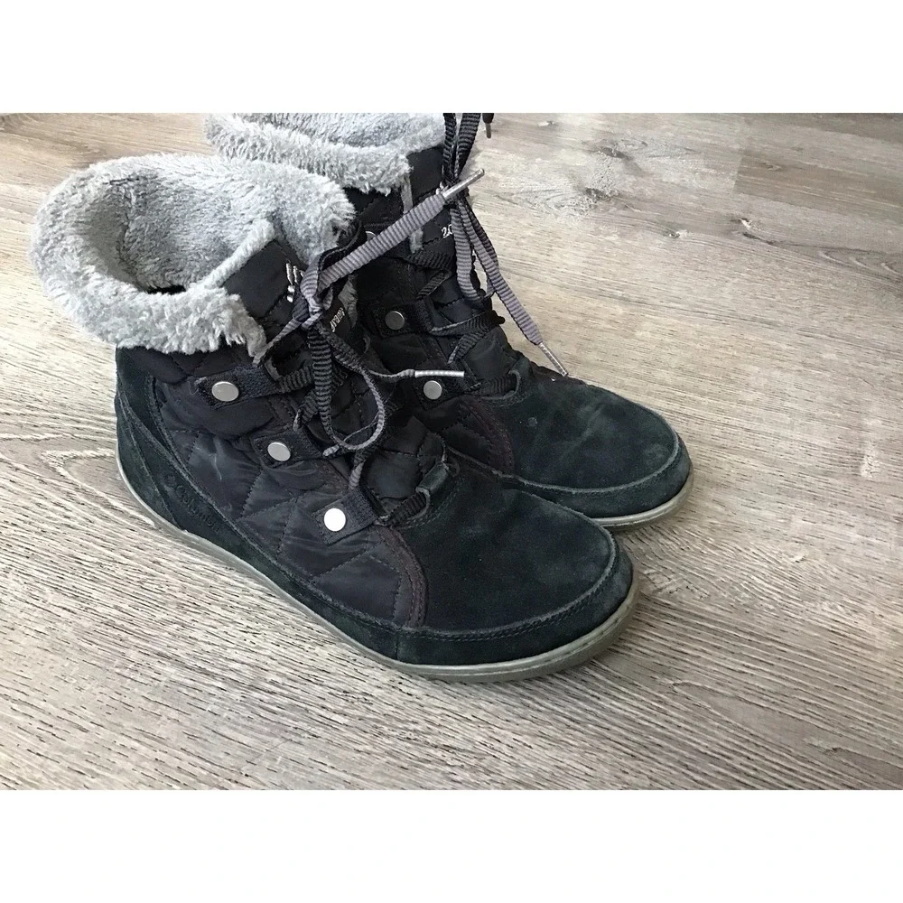 Columbia Women's Size 8 Waterproof Winter Snow Boots Black/Grey YL5207-011